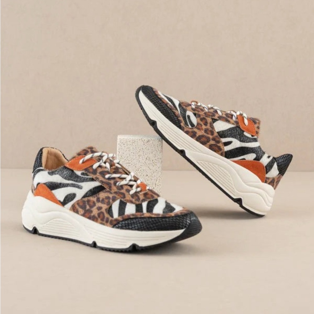Oasis Society Animal Print Chunky Sneakers